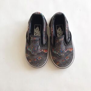 Vans monster truck print slip on shoes GUC - visible wear  size 4-5 toddler